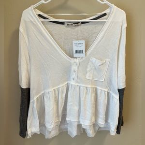 NWT Free People long sleeve blouse L